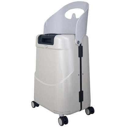 Double wheels and push button retractable handle