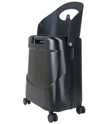 Built in seat back great for multi use: child riding, portable seat for adults, bag storage