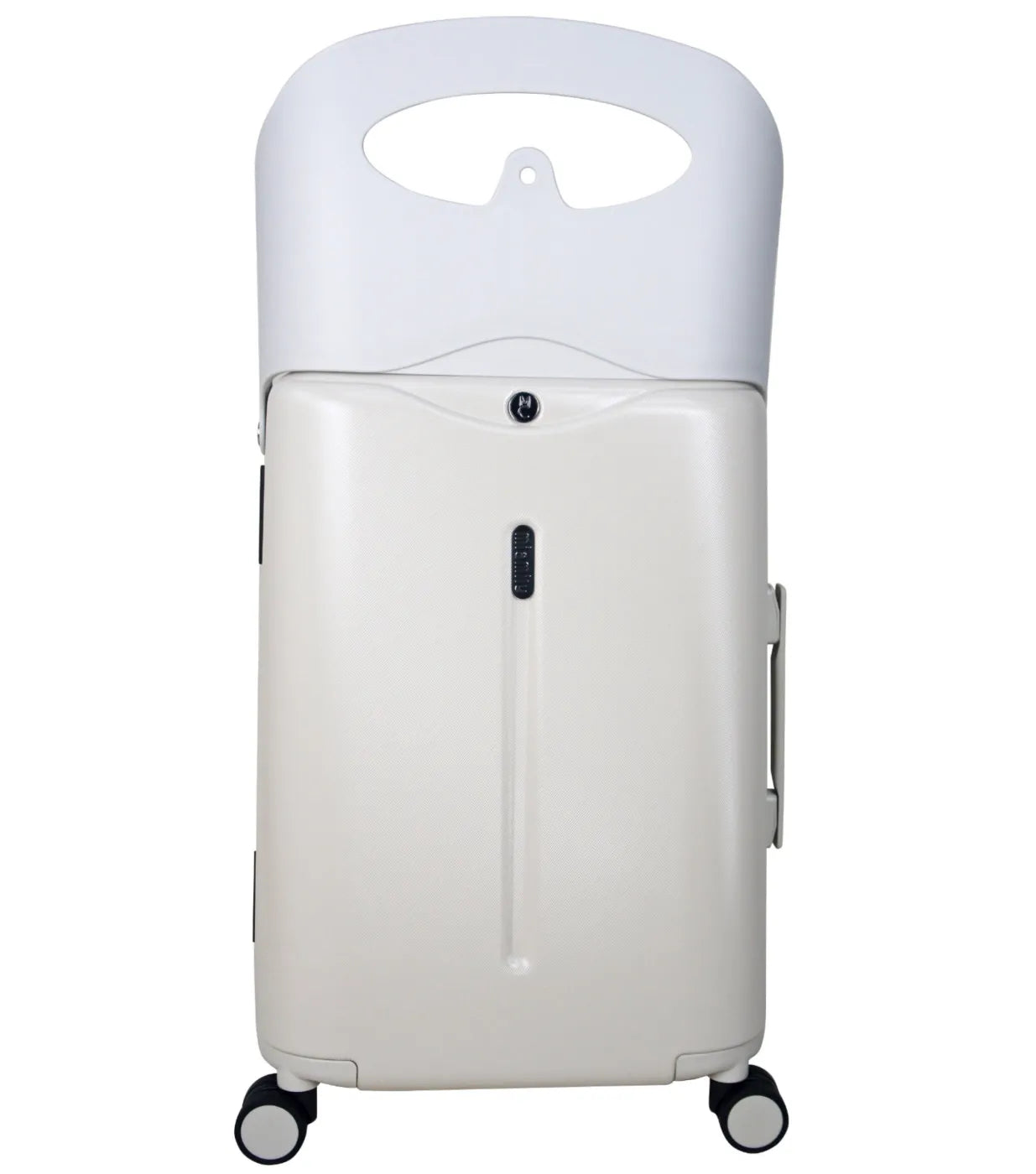 Mist grey MiaMily 48 cm ride-on carry on luggage with wheels and handle made of durable hardshell plastic