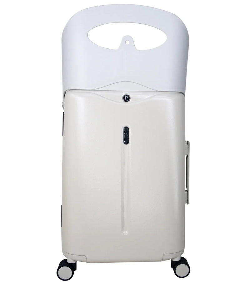 Mist grey MiaMily 48 cm ride-on carry on luggage with wheels and handle made of durable hardshell plastic