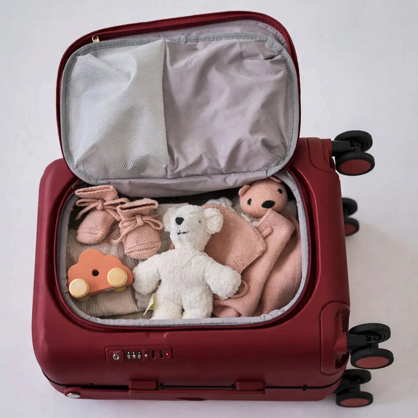MiaMily 51 cm Ride-On Carry-on Plus Suitcase - Burgundy Red