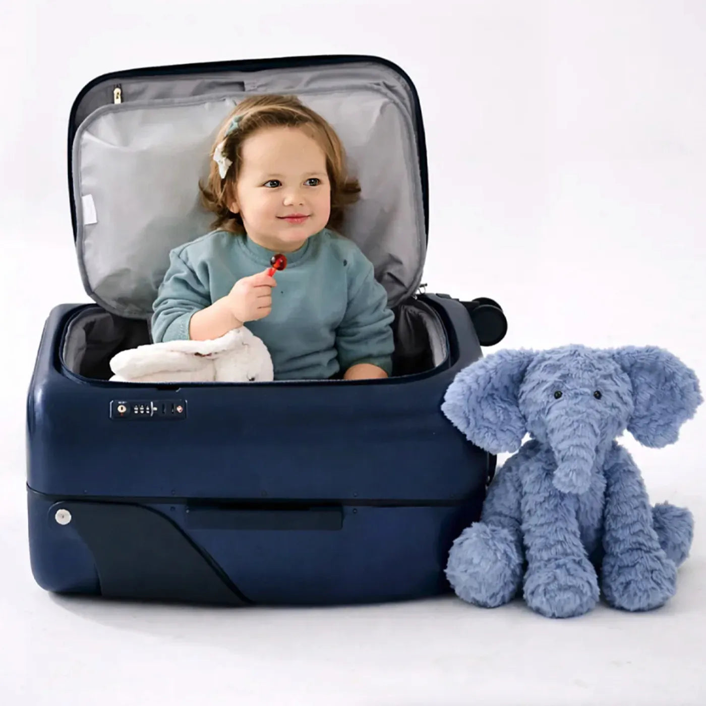 MiaMily 51 cm Ride-On Carry-on Plus Suitcase - Navy Blue