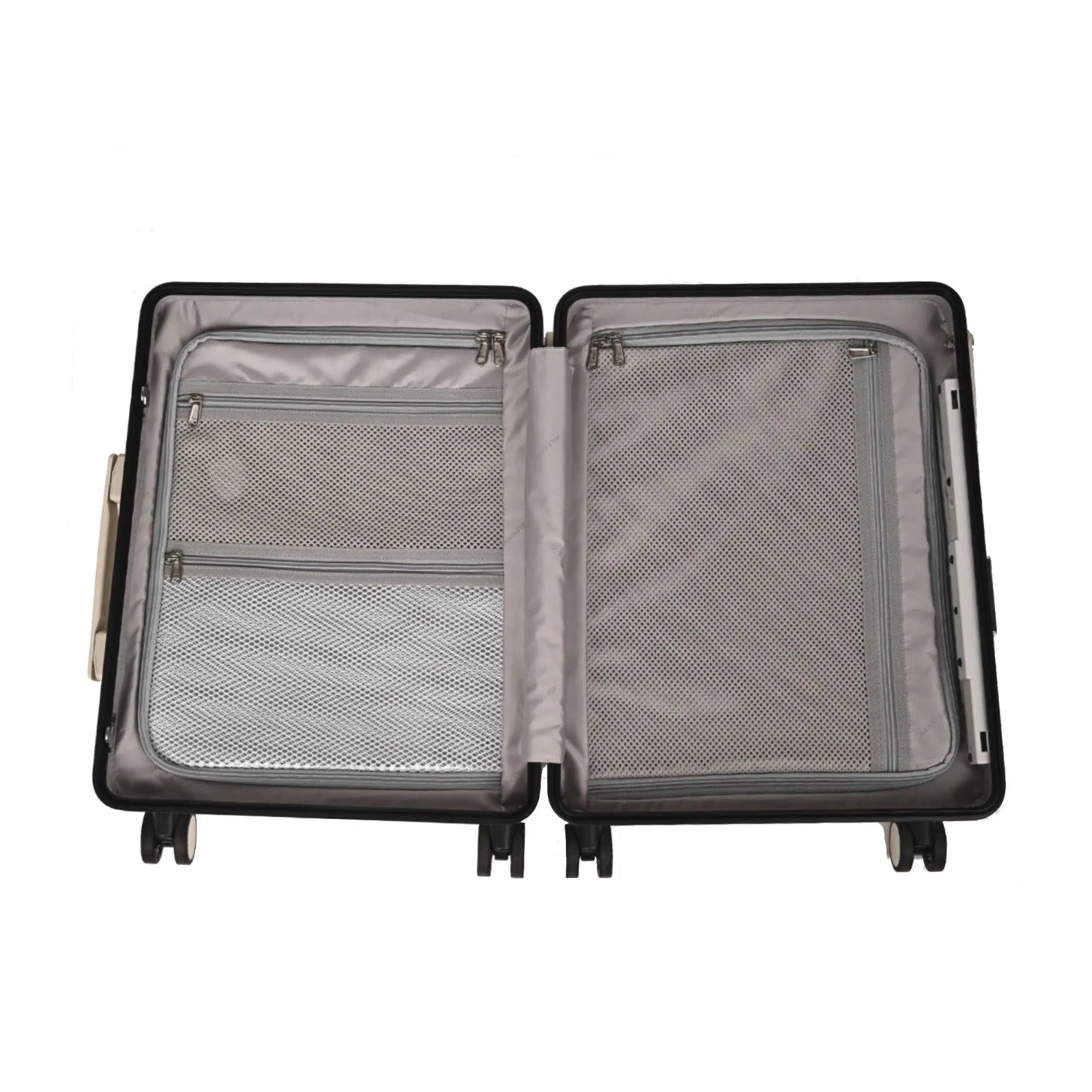 Multi-storage interior with two storage compartments, three zippered pockets and one waterproof pocket