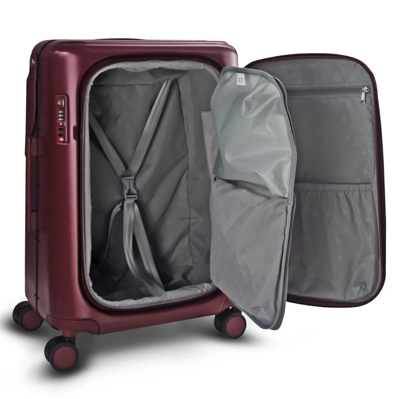 MiaMily 65 cm Ride-On Check-in Plus Suitcase - Burgundy Red