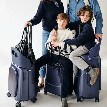 MiaMily 65 cm Ride-On Check-in Plus Suitcase - Navy Blue
