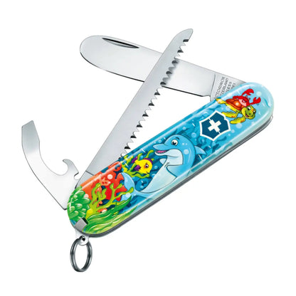 First-use children's pocket knife with rounded tip