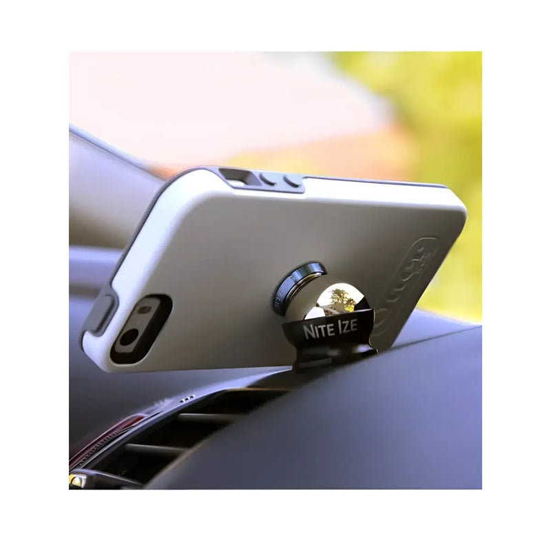 The Steelie Car Mount Kit allows secure attachment for any mobile device, with or without a rigid case, to any vehicle dash with unlimited viewing angles