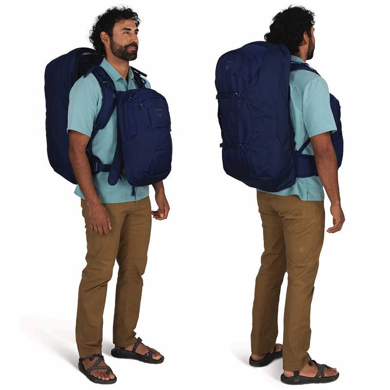 Osprey Farpoint 70L Travel Pack with Detachable Fairview Day Pack - Antique Blue