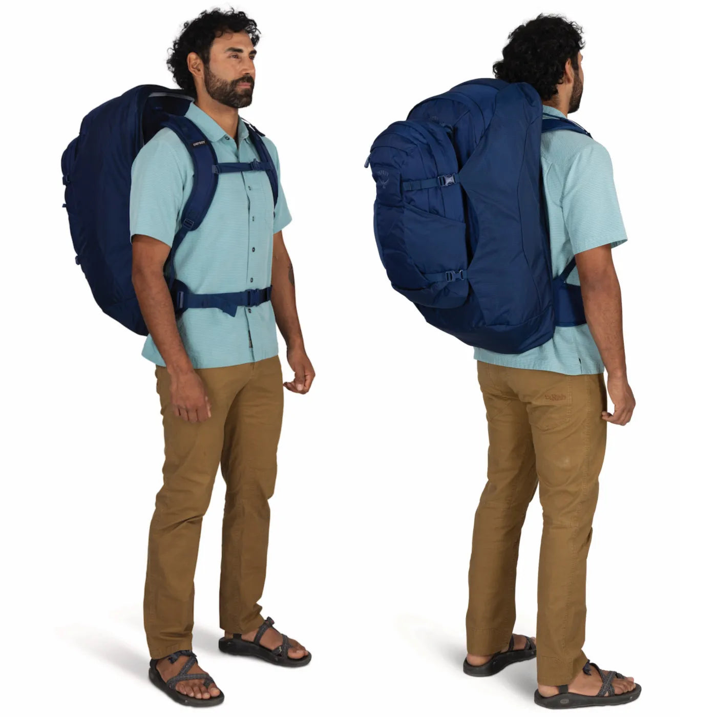 Osprey Farpoint 70L Travel Pack with Detachable Fairview Day Pack - Antique Blue