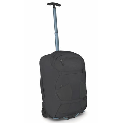 Black osprey farpoint fairview 36l carry-on wheeled travel pack with telescoping handle and dual wheels for easy travel