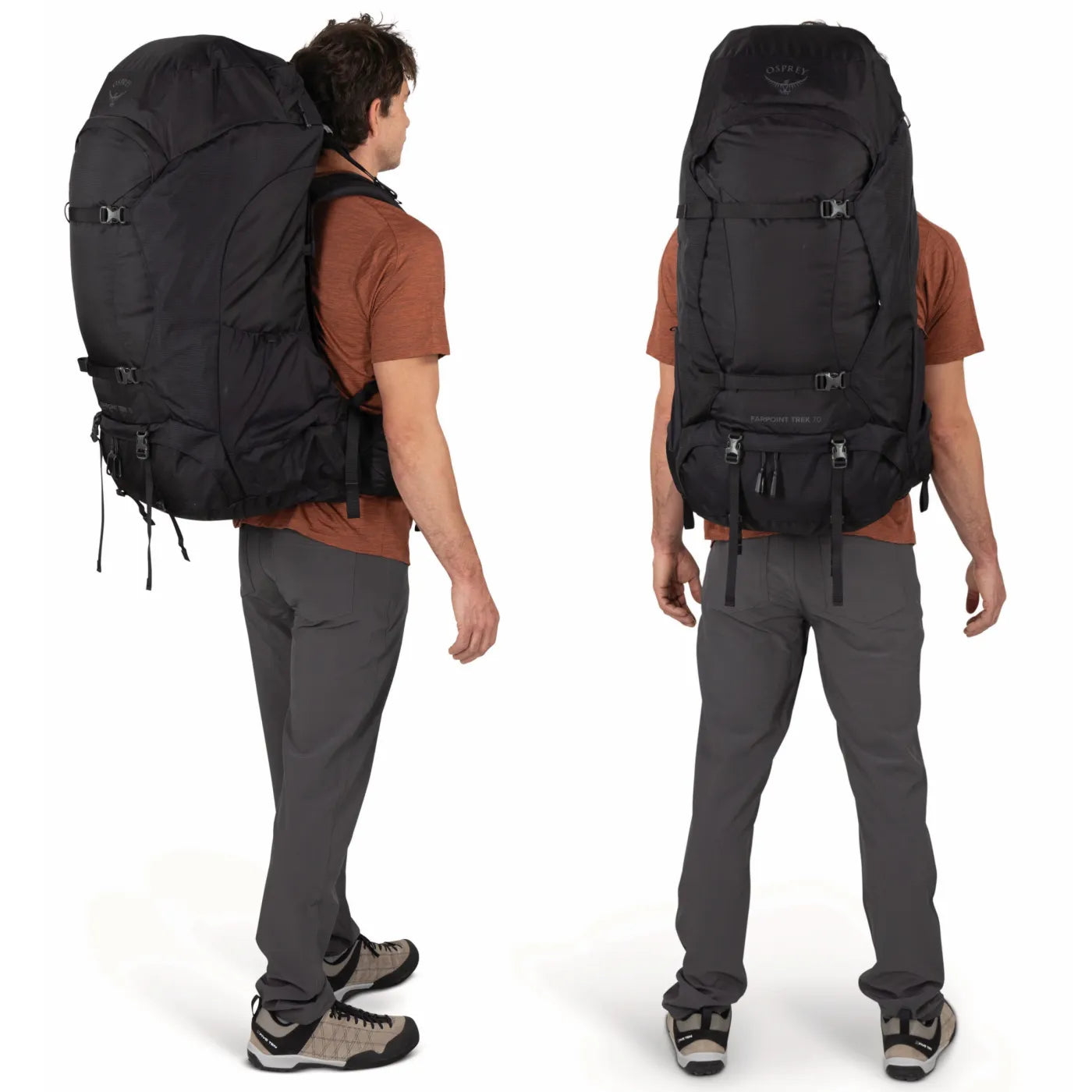 Osprey Farpoint Trek 70L Men’s Travel Backpack - Black