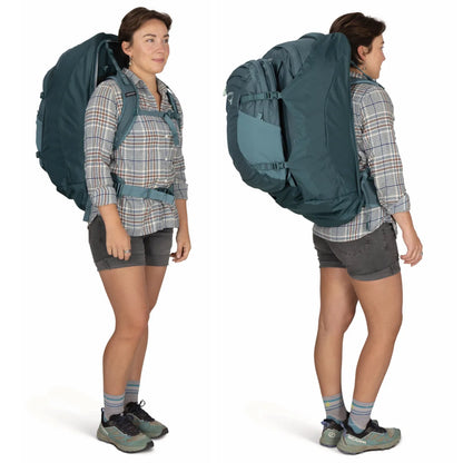 Osprey Farview 70L Women’s Travel Pack with Detachable Fairview Day Pack - Cascade Blue/Torrent Blue