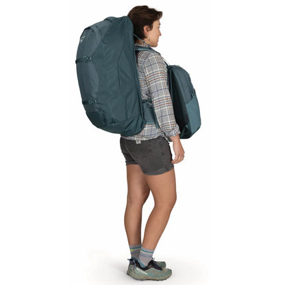 Osprey Farview 70L Women’s Travel Pack with Detachable Fairview Day Pack - Cascade Blue/Torrent Blue