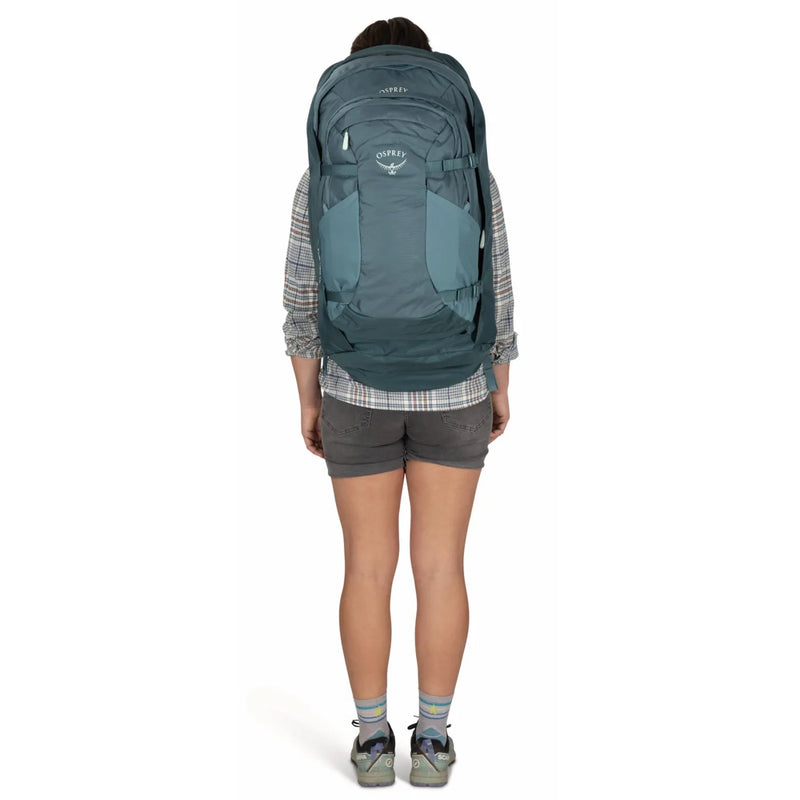 Osprey Farview 70L Women’s Travel Pack with Detachable Fairview Day Pack - Cascade Blue/Torrent Blue