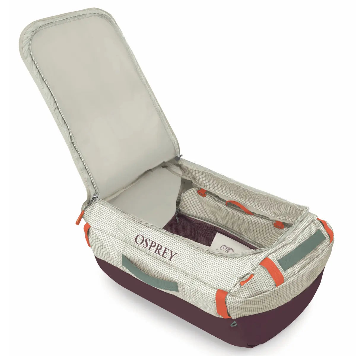 Osprey Transporter 65L Duffel Bag with Backpack Straps - Mystery White