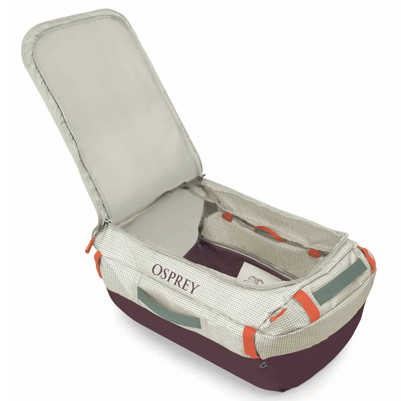 Osprey Transporter 65L Duffel Bag with Backpack Straps - Mystery White