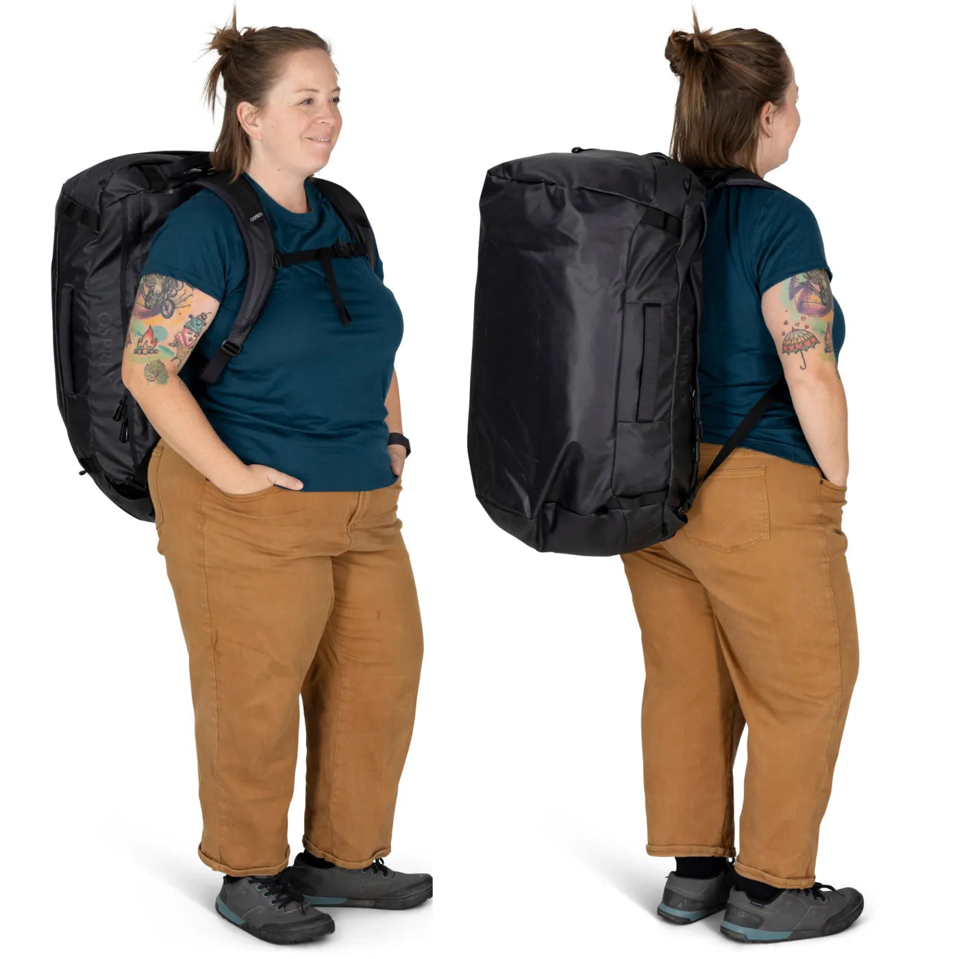 Osprey Transporter 65L Duffel Bag with Backpack Straps - Raven Black