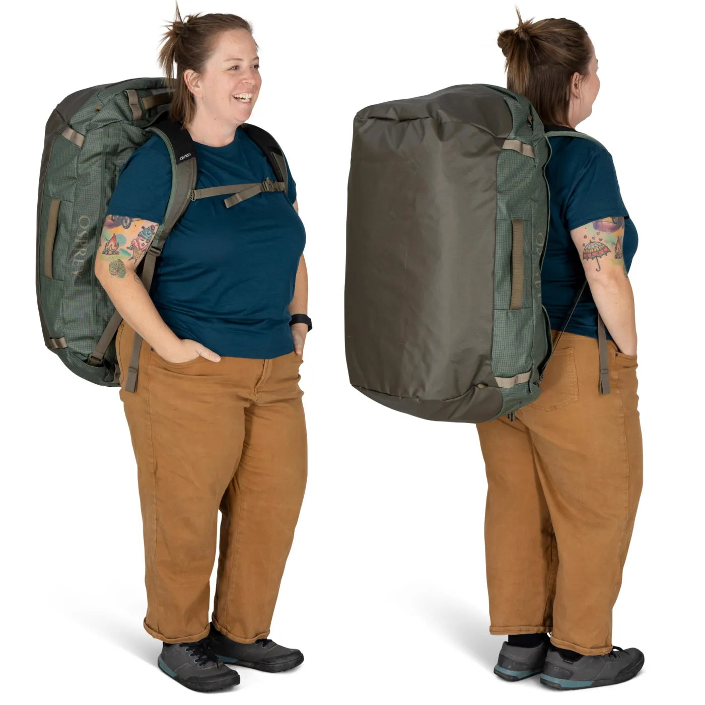 Osprey Transporter 95L Duffel Bag with Backpack Straps - Pine Leaf