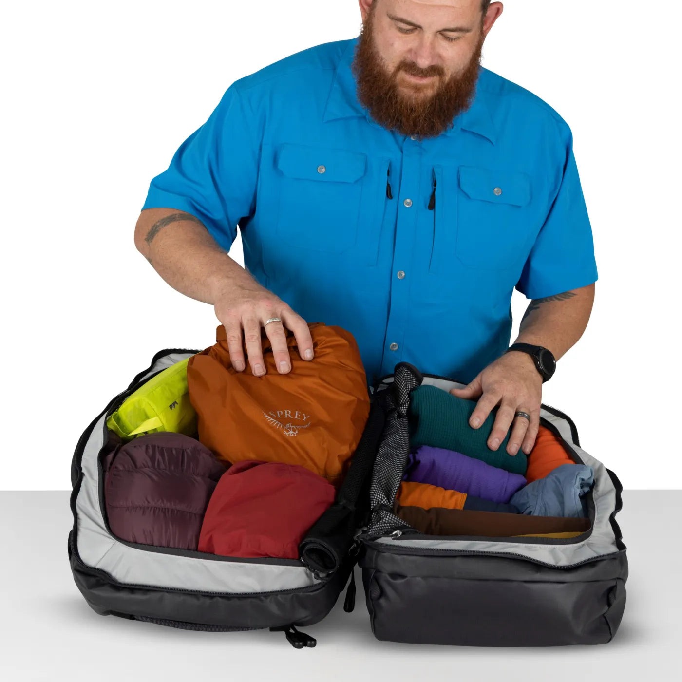 Osprey Transporter Squffel 44L Duffel Bag with Backpack Straps - Raven Black