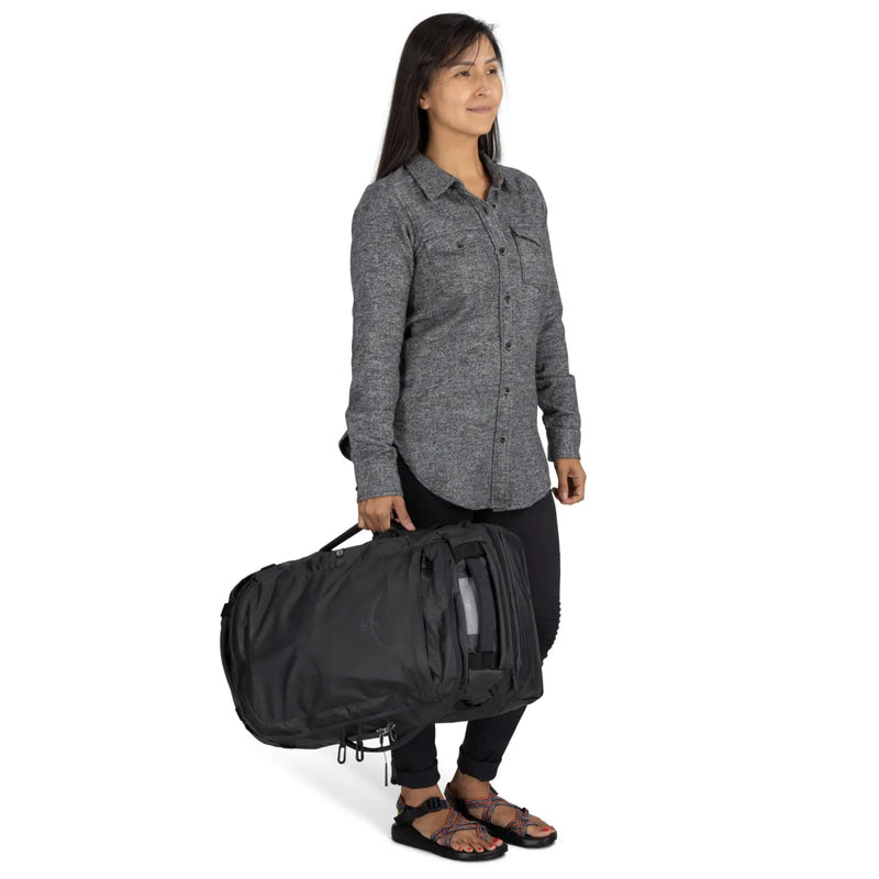 Osprey Transporter Squffel 70L Duffel Bag with Backpack Straps - Raven Black