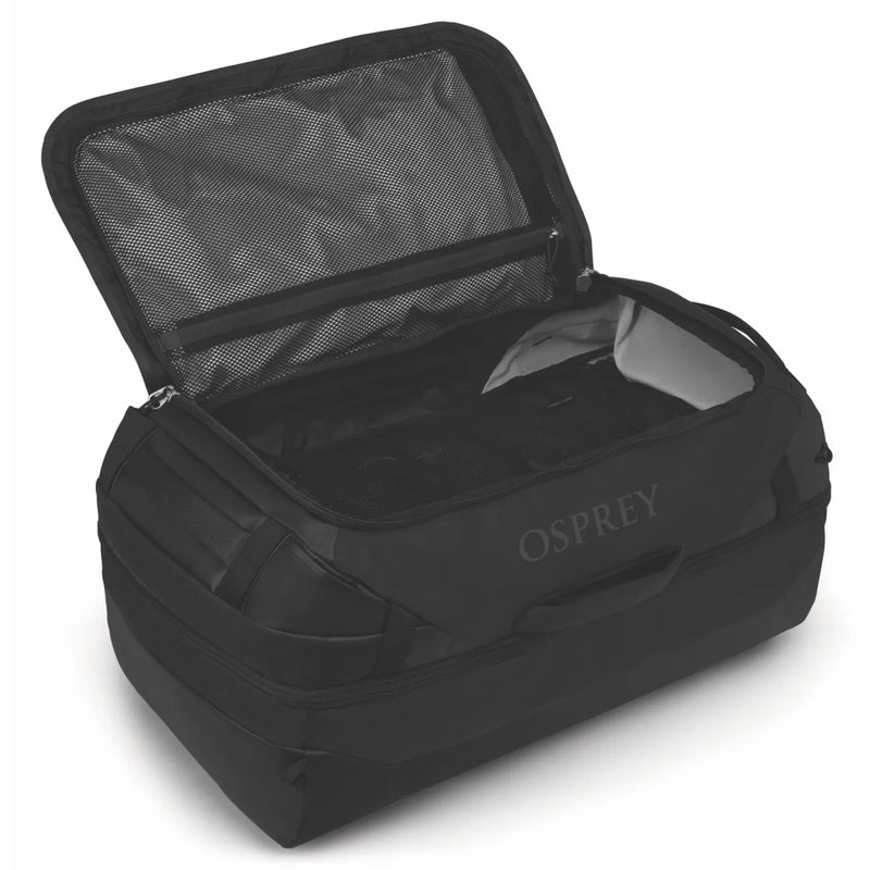 Osprey Transporter Squffel 70L Duffel Bag with Backpack Straps - Raven Black