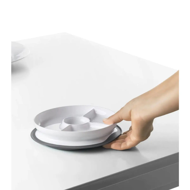 OXO Tot Stick & Stay Divided Plate - Grey
