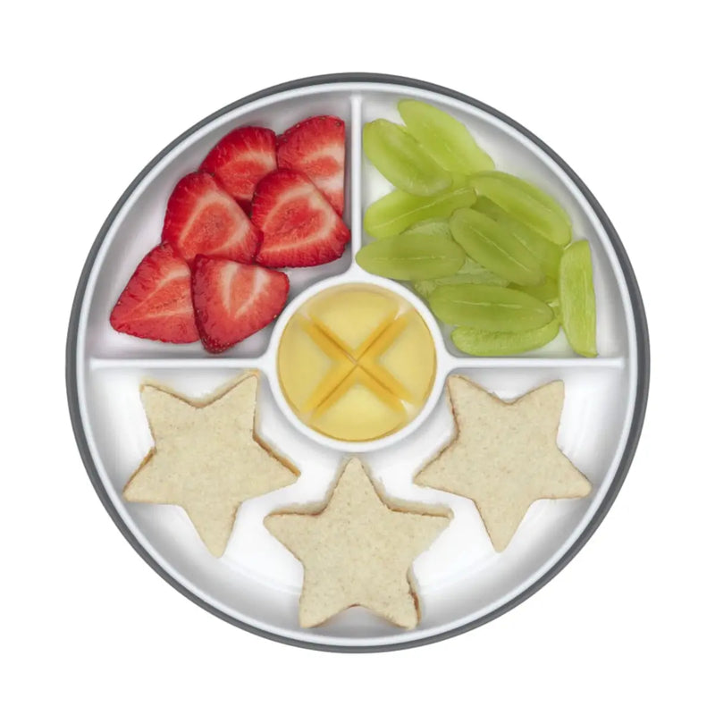 3 sections for perfect portions and 1 bonus section for a sweet treat, new foods, and dipping sauces