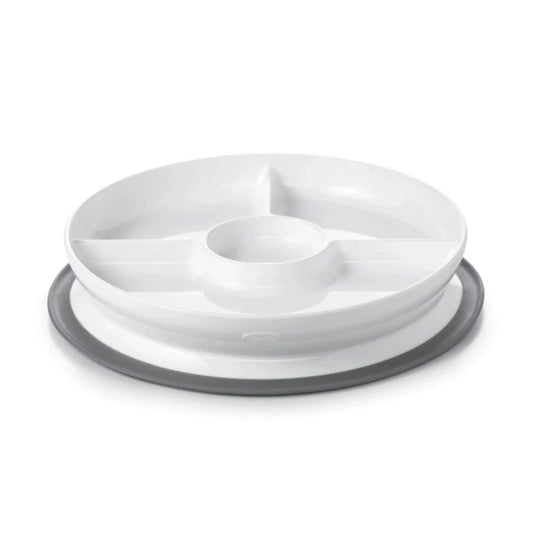 OXO Tot Stick & Stay Divided Plate - Grey