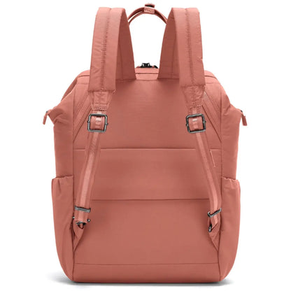 Luggage slip lets you attach the bag to wheeled luggage for easy transit