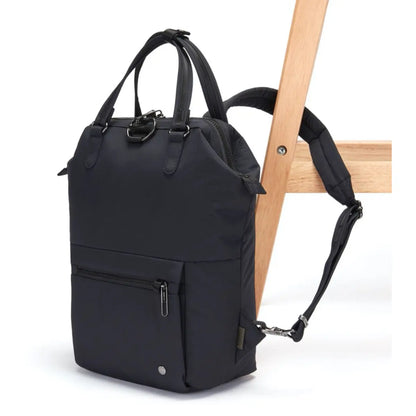 Cut-resistant anchor strap secures around a fixed object to protect your bag