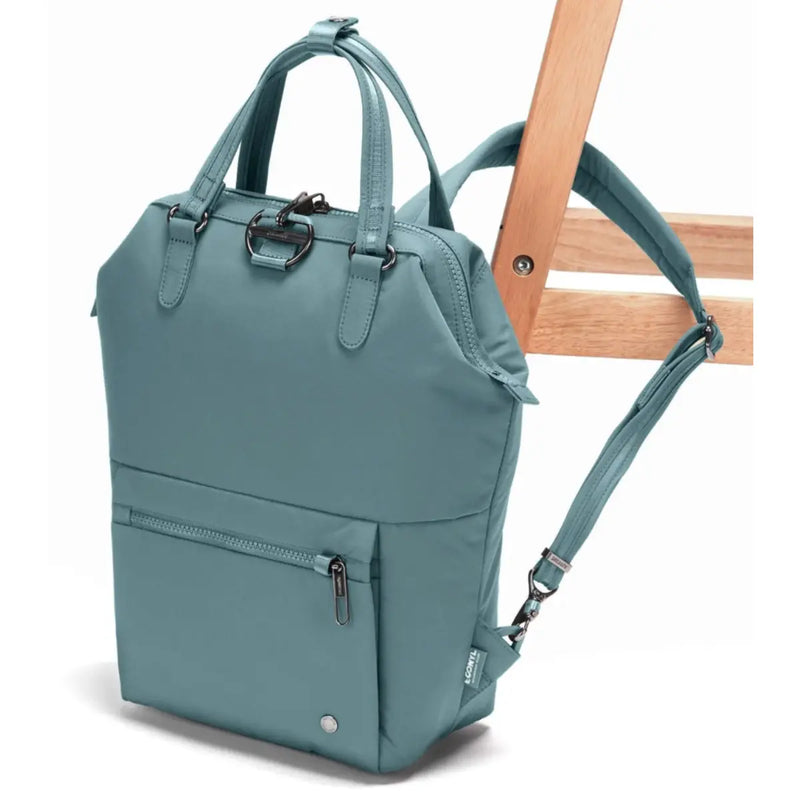 Cut-resistant anchor strap secures around a fixed object to protect your bag