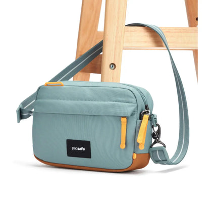 Cut-resistant anchor strap secures around a fixed object to protect your bag