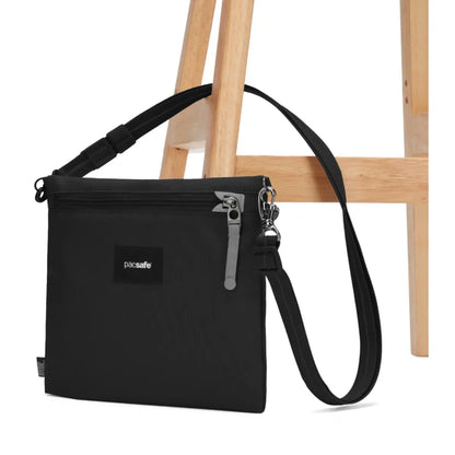 Cut-resistant anchor strap secures around a fixed object to protect your bag