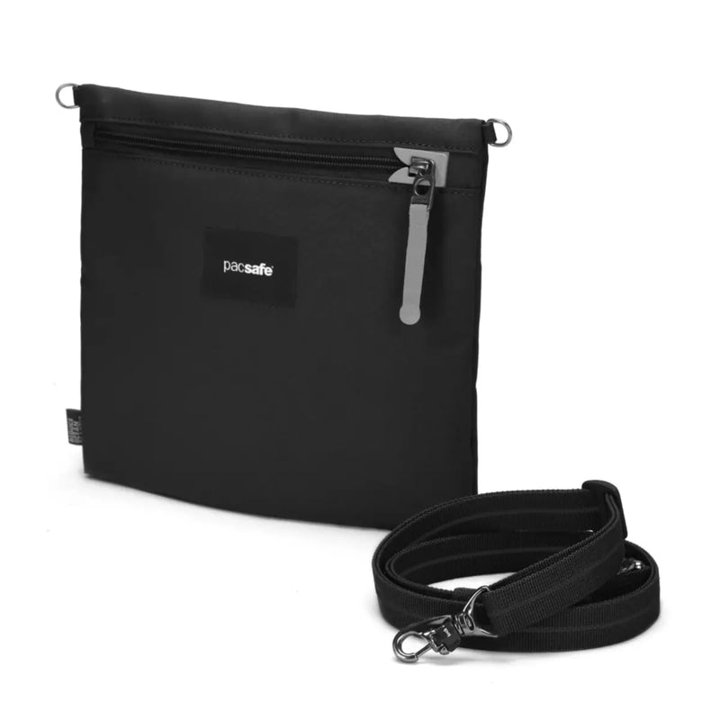 This versatile crossbody bag can convert into a travel pouch by simply removing the strap