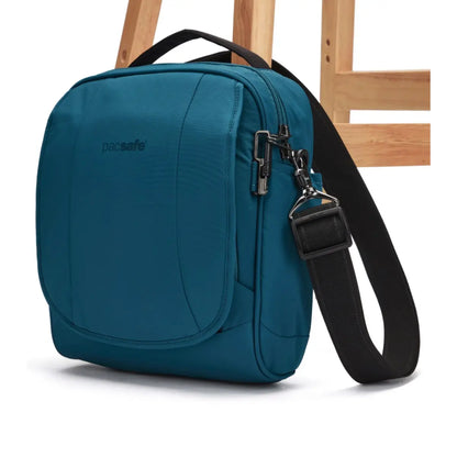 Cut-resistant anchor strap secures around a fixed object to protect your bag 