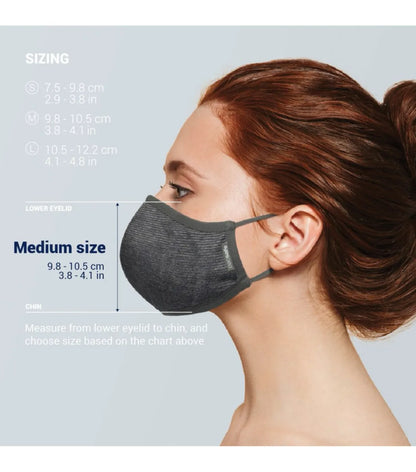 Pacsafe Protective and Reusable Silver Ion Face Mask (Medium) - Silver Grey