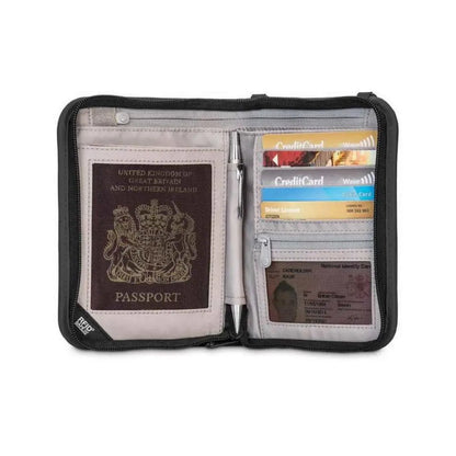 6 card slots including zippered mesh slot