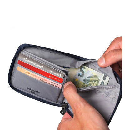 Pacsafe RFIDsafe Zip Around Wallet - Coastal Blue