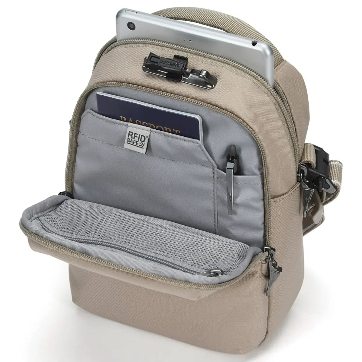 Pacsafe V Companion Anti-Theft Crossbody Bag - Beige