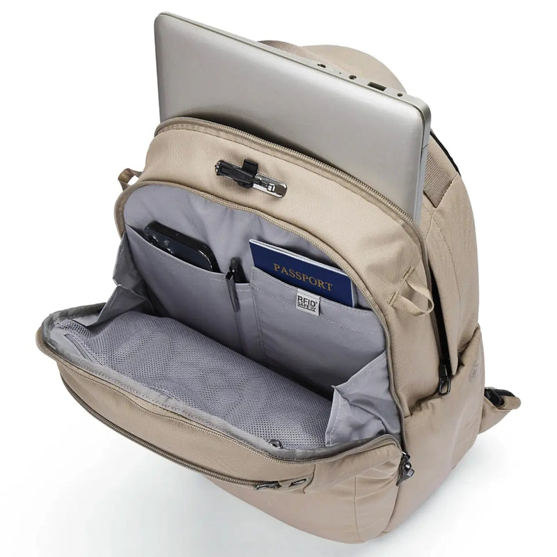 Pacsafe V Tour 26L Anti-Theft 16’’ Laptop Backpack - Beige