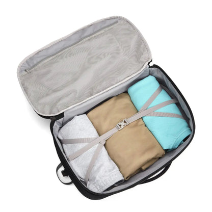 Internal compression straps secure and stabilize contents for ease of carrying