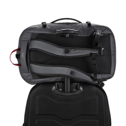 Luggage sleeve on the rear of the bag (luggage not included)