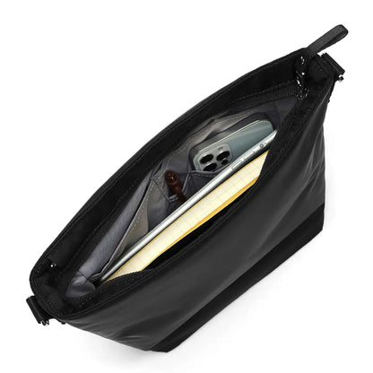 Internal pockets, including a designated phone pocket and pen pocket, allow for easy storage and organization