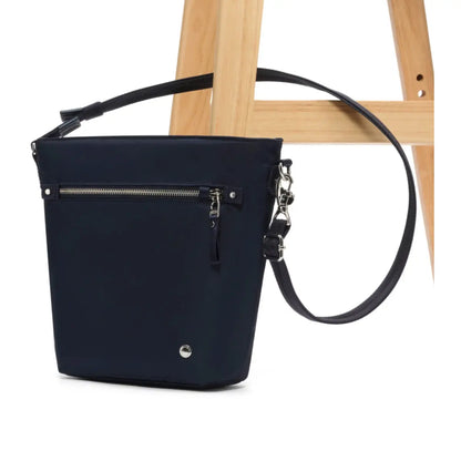 Cut-resistant anchor strap secures around a fixed object to protect your bag