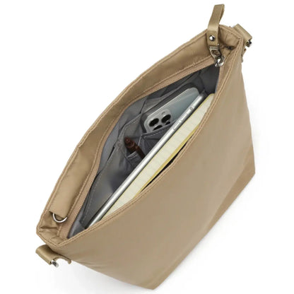 Internal pockets, including a designated phone pocket and pen pocket, allow for easy storage and organization