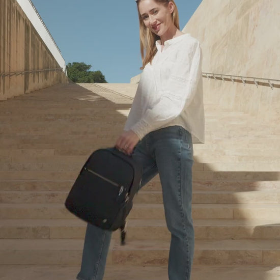 Pacsafe W 10L Anti-theft 13" Laptop Backpack - Navy product video