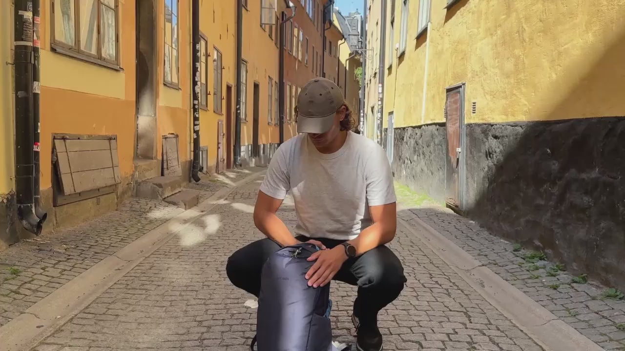 Pacsafe V Active 24L Anti-Theft 13" Laptop Backpack - Ocean product video