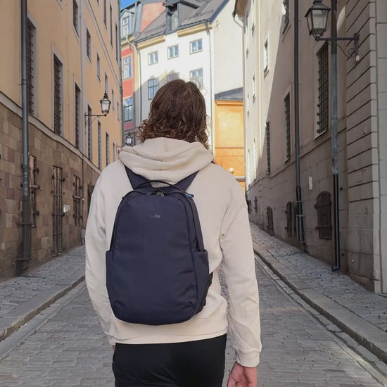 Pacsafe V All-Around 16L Anti-Theft 13" Laptop Backpack - Ocean product video