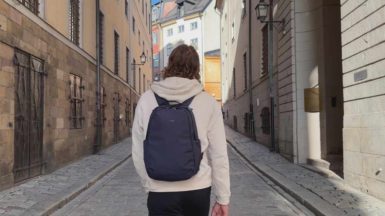 Pacsafe V All-Around 16L Anti-Theft 13" Laptop Backpack - Ocean product video
