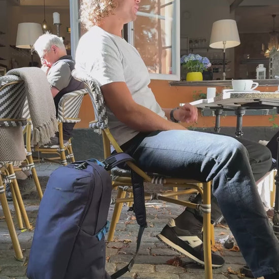 Pacsafe V Active 24L Anti-Theft 13" Laptop Backpack product video (shown in Ocean)